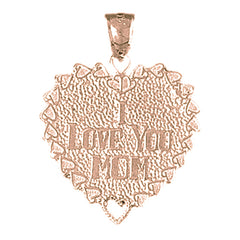 10K, 14K or 18K Gold I Love You Mom Pendant