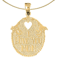 10K, 14K or 18K Gold I Love You Mom Pendant