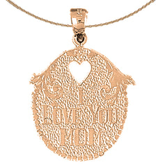 10K, 14K or 18K Gold I Love You Mom Pendant