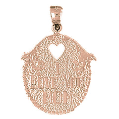 10K, 14K or 18K Gold I Love You Mom Pendant