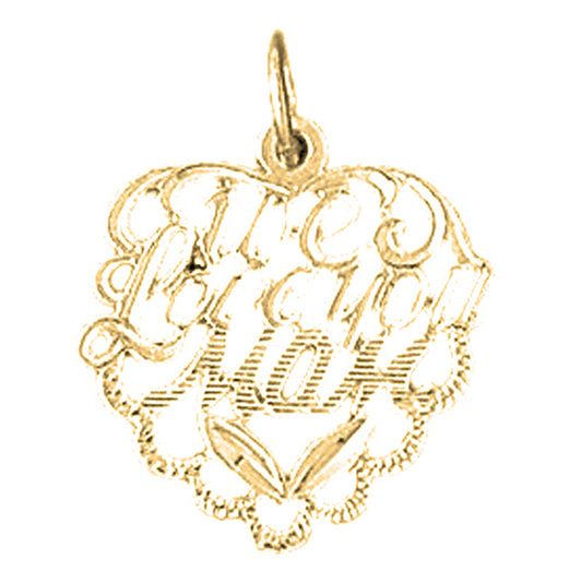 14K or 18K Gold We Love You Mom Pendant