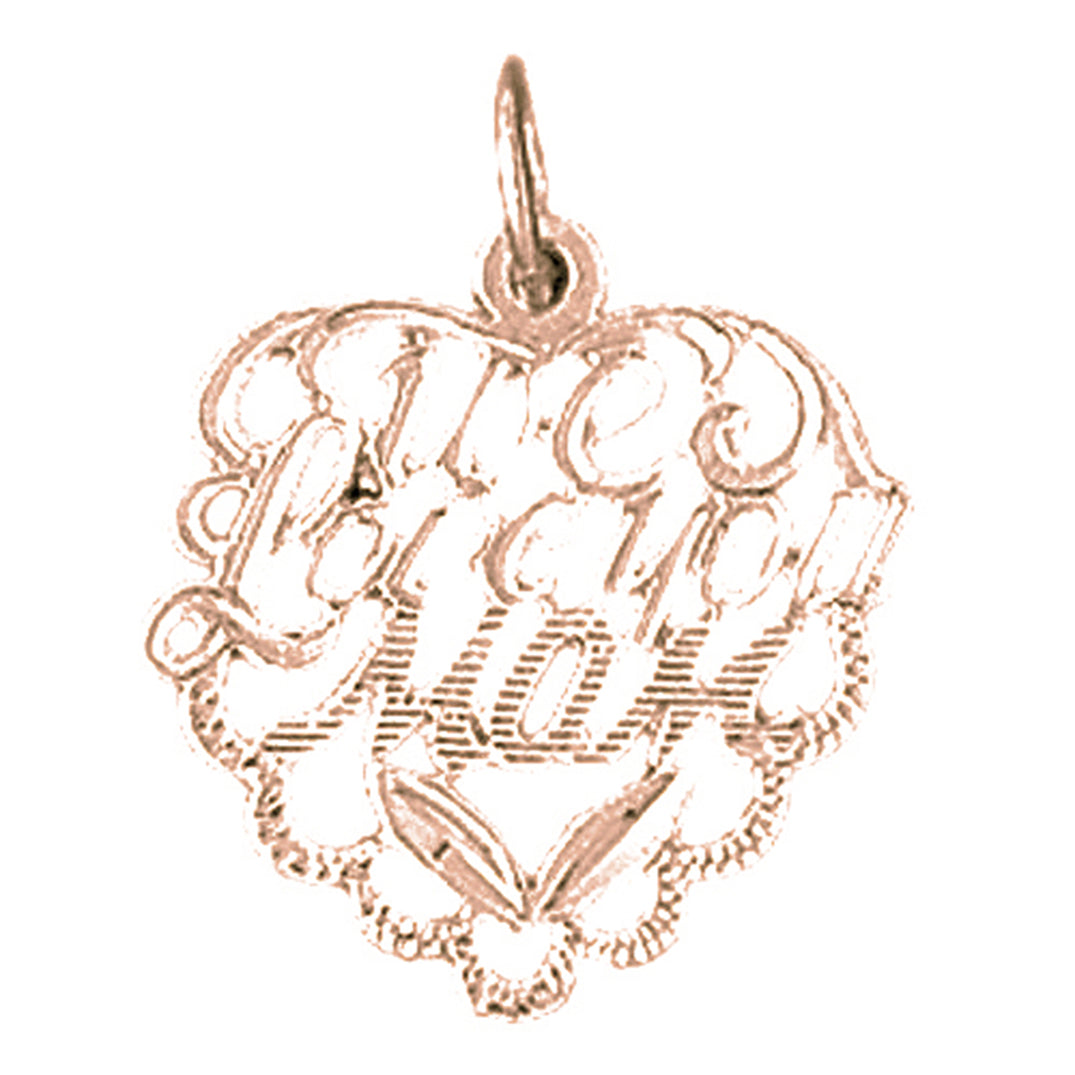 14K or 18K Gold We Love You Mom Pendant