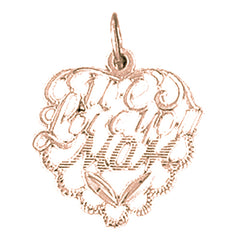 14K or 18K Gold We Love You Mom Pendant