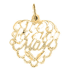 14K or 18K Gold We Love You Mom Pendant