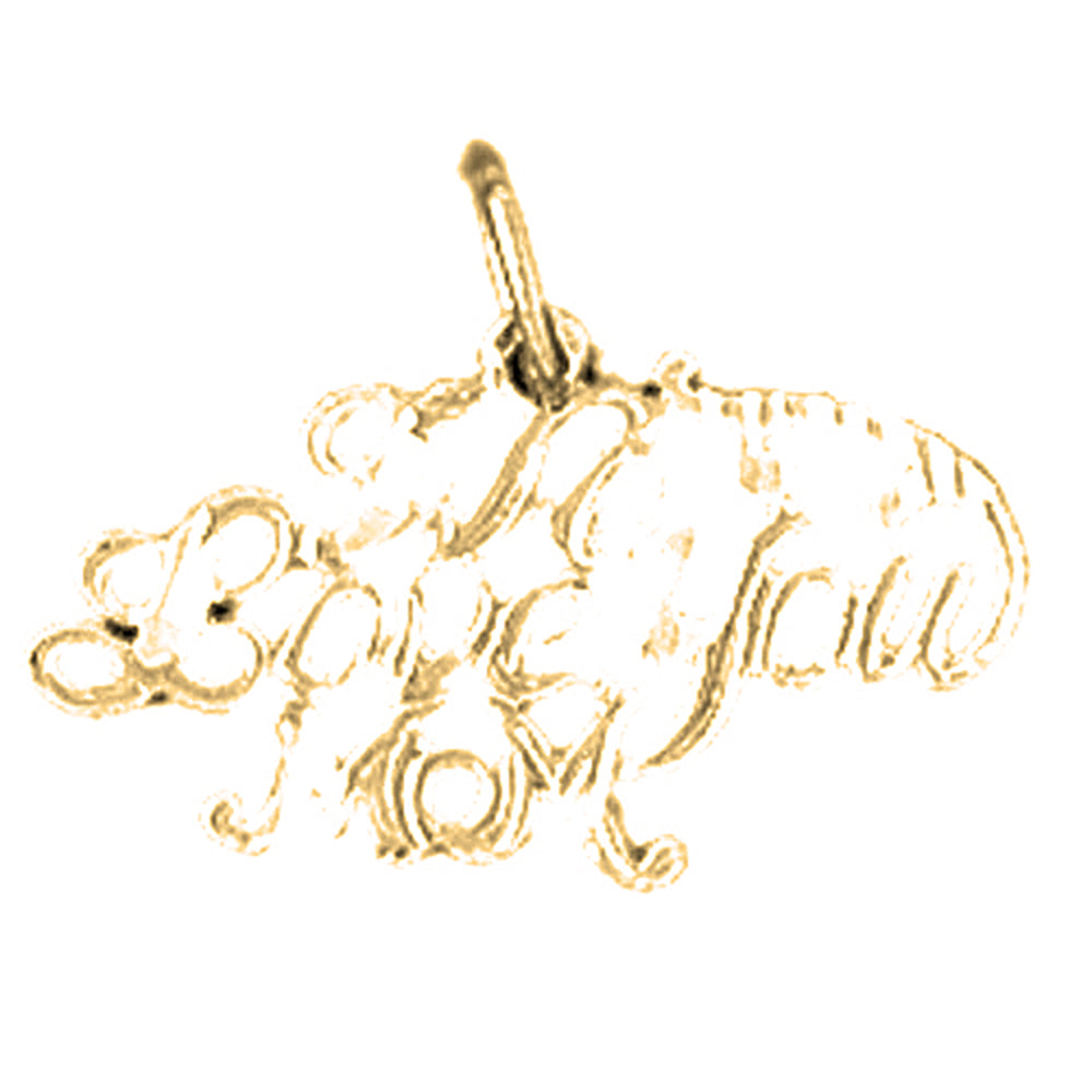 14K or 18K Gold We Love You Mom Pendant