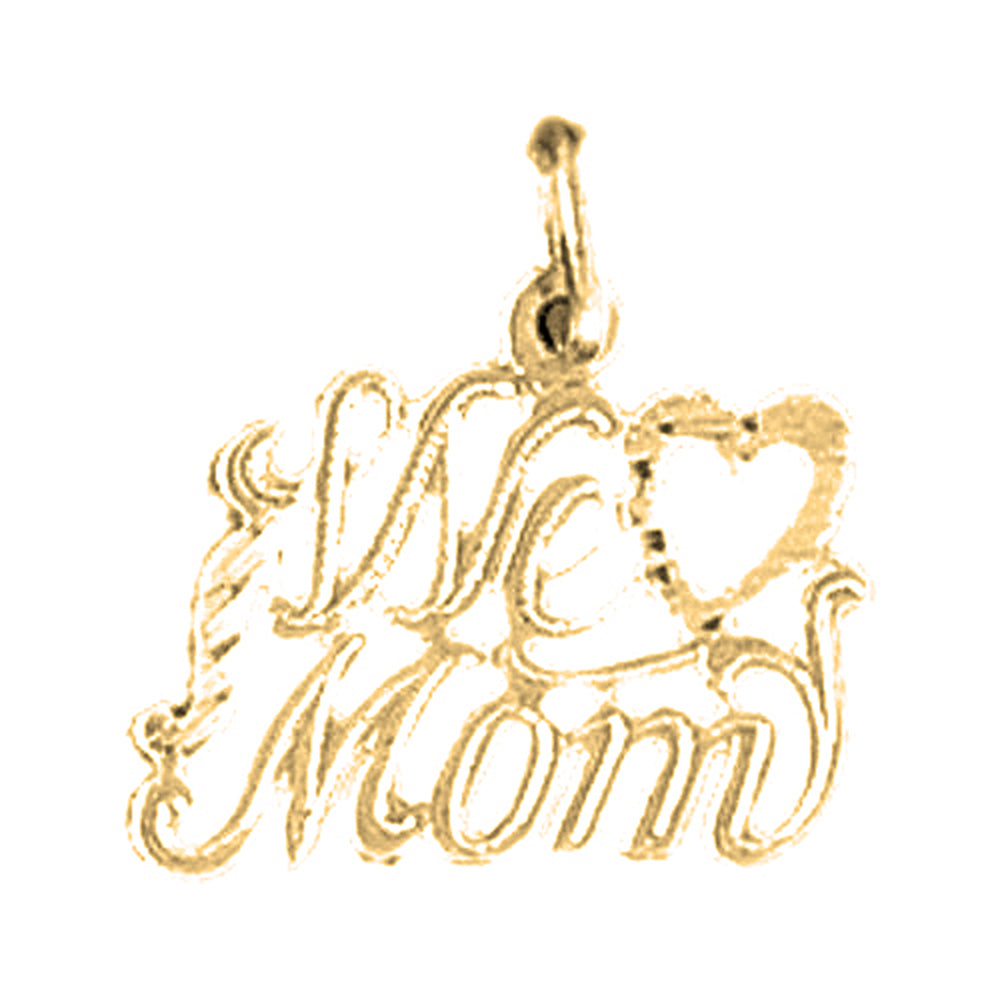 14K or 18K Gold We Love Mom Pendant