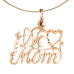 14K or 18K Gold We Love Mom Pendant