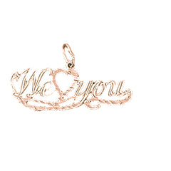 14K or 18K Gold We Love You Pendant