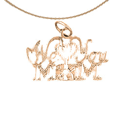 Colgante de oro de 14 quilates o 18 quilates Te amamos mamá