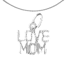 14K oder 18K Gold Love Mom Anhänger