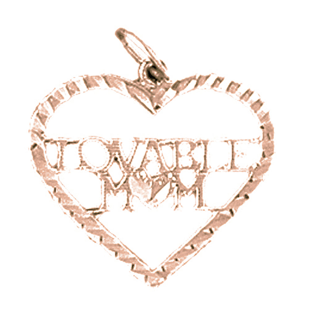 14K or 18K Gold Loveable Mom Pendant
