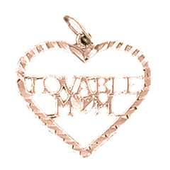 14K or 18K Gold Loveable Mom Pendant