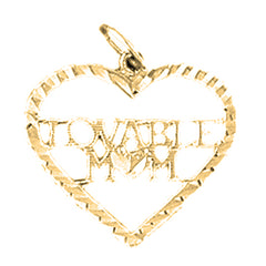 14K or 18K Gold Loveable Mom Pendant