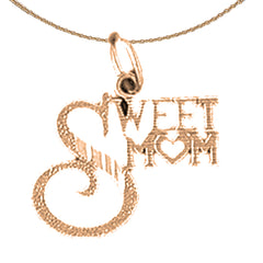 14K or 18K Gold Sweet Mom Pendant