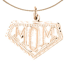 14K oder 18K Gold Mom Anhänger