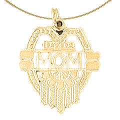 14K oder 18K Gold Mom Anhänger