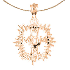 14K oder 18K Gold Mom Anhänger