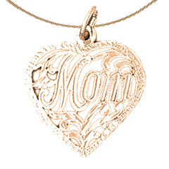 14K oder 18K Gold Mom Anhänger