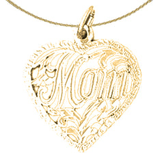 14K oder 18K Gold Mom Anhänger