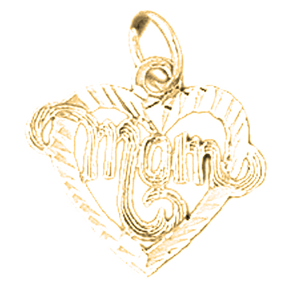 14K or 18K Gold Mom Pendant