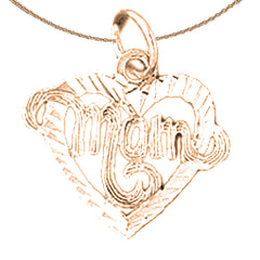 14K oder 18K Gold Mom Anhänger