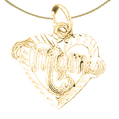 14K oder 18K Gold Mom Anhänger