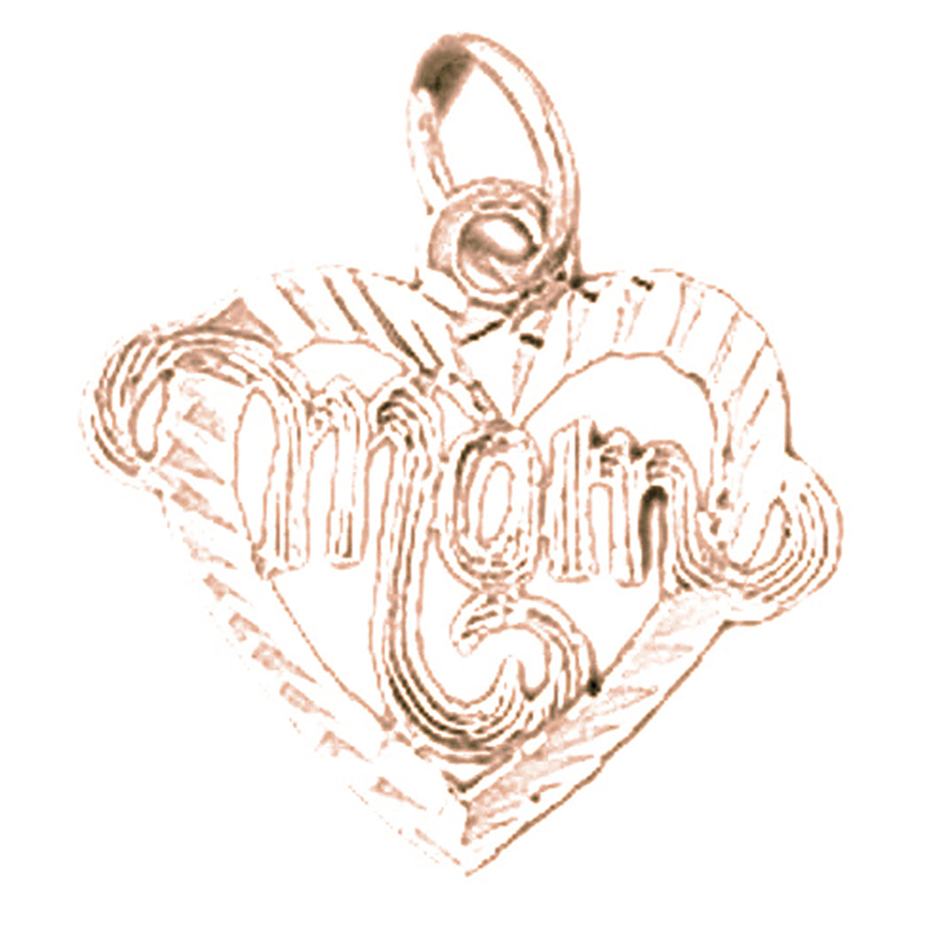 14K or 18K Gold Mom Pendant
