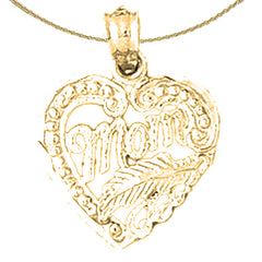 14K oder 18K Gold Mom Anhänger