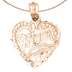 14K oder 18K Gold Mom Anhänger