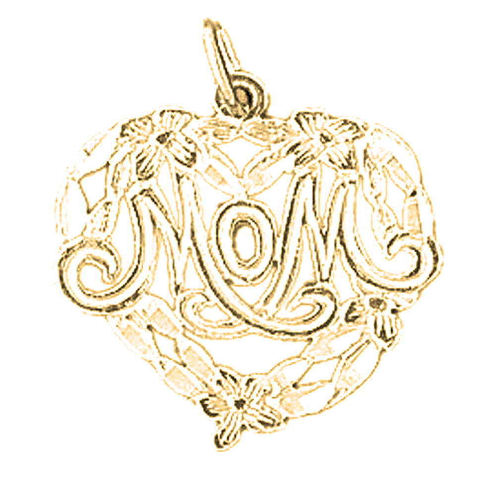 14K or 18K Gold Mom Pendant