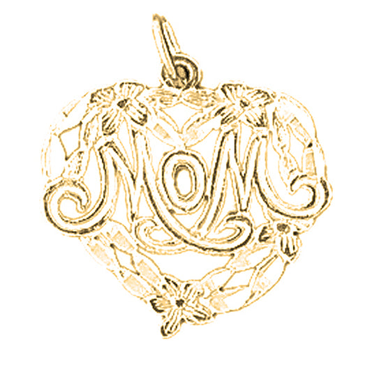 14K or 18K Gold Mom Pendant
