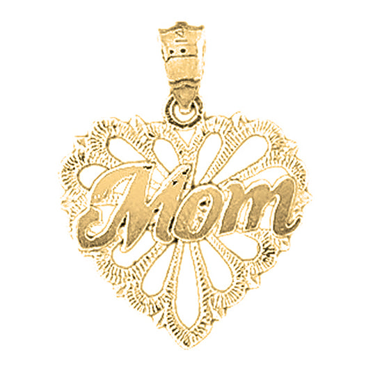 14K or 18K Gold Mom Pendant