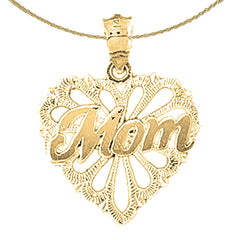 14K oder 18K Gold Mom Anhänger