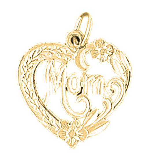 14K or 18K Gold Mom Pendant