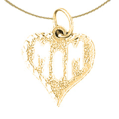 14K oder 18K Gold Mom Anhänger