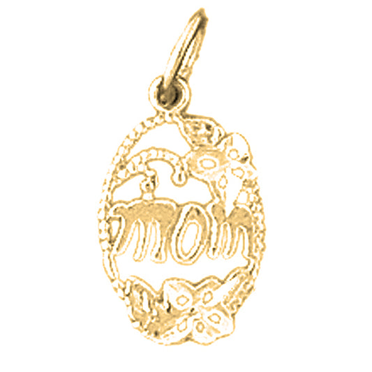 14K or 18K Gold Mom Pendant