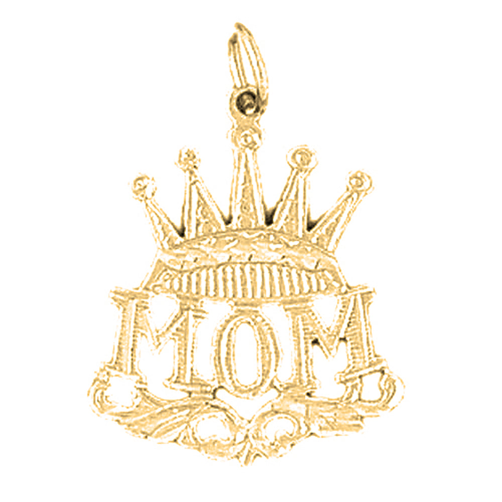 14K or 18K Gold Mom Pendant