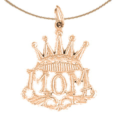 14K oder 18K Gold Mom Anhänger