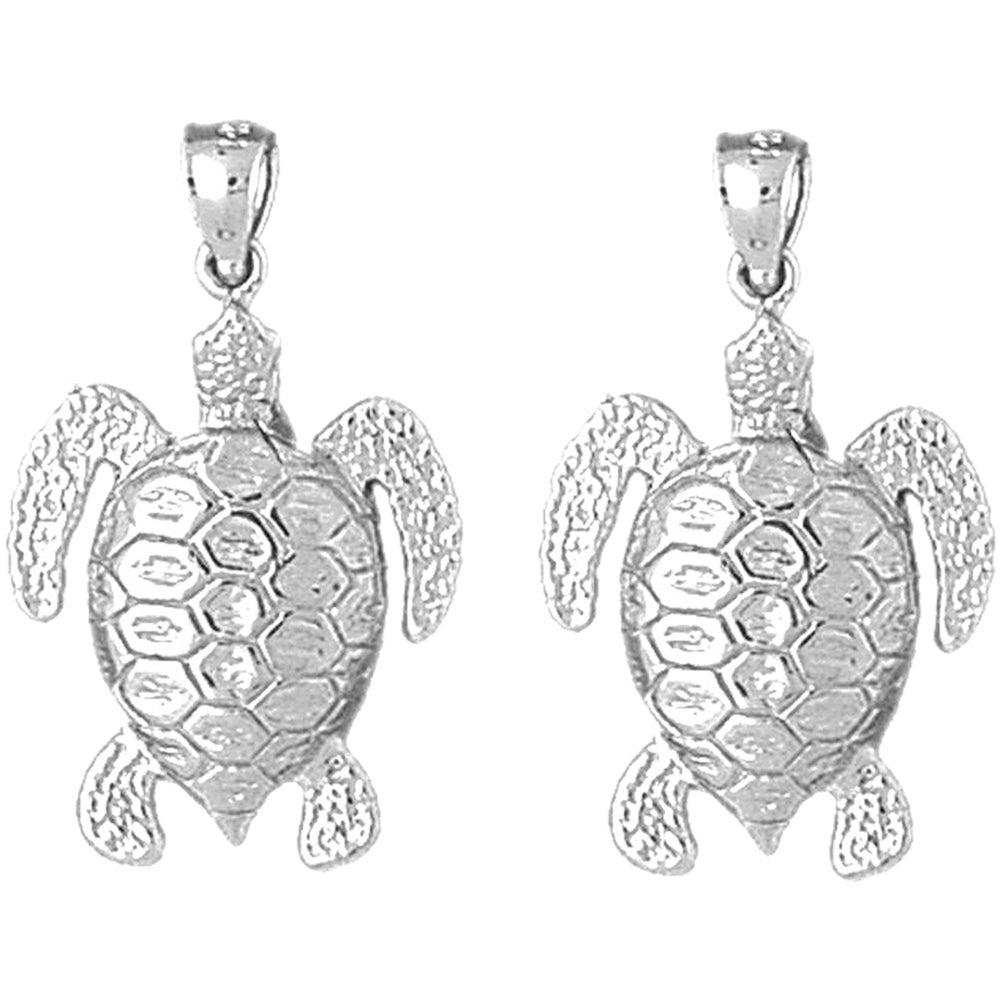 14K or 18K Gold 30mm Turtles Earrings