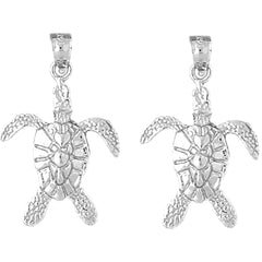 14K or 18K Gold 30mm Turtles Earrings
