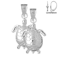 14K oder 18K Gold 27mm Schildkröten Ohrringe