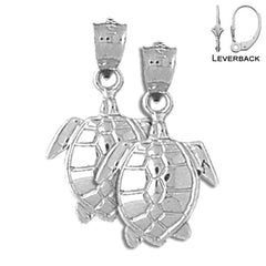 14K oder 18K Gold 24mm Schildkröten Ohrringe