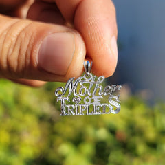 14K or 18K Gold Mother Of Triplets Pendant