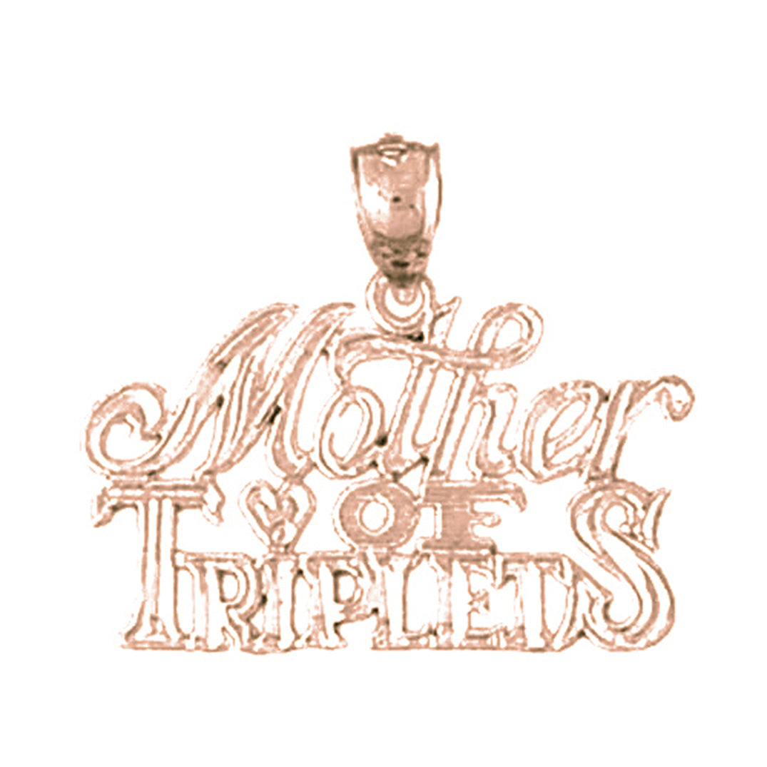 14K or 18K Gold Mother Of Triplets Pendant