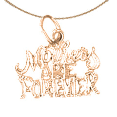 Colgante de oro de 14 quilates o 18 quilates Las madres son para siempre