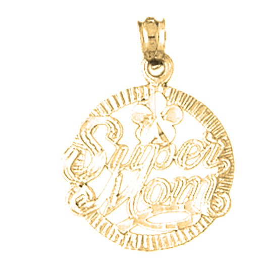 14K or 18K Gold Super Mom Pendant