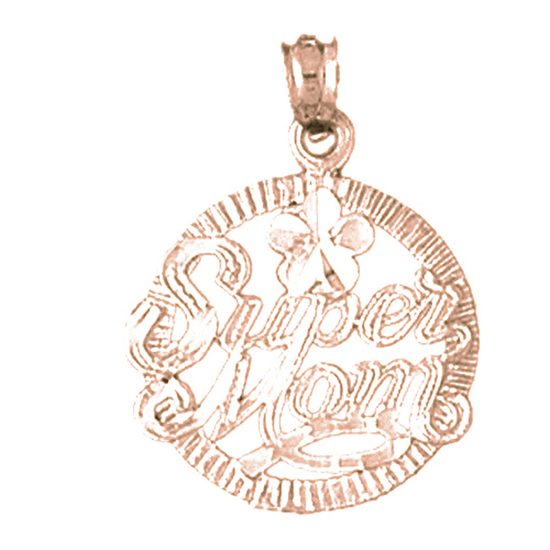 14K or 18K Gold Super Mom Pendant