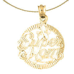 14K or 18K Gold Super Mom Pendant