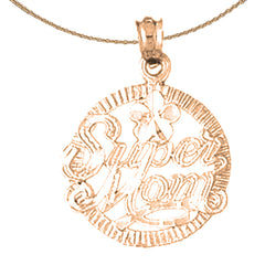 14K or 18K Gold Super Mom Pendant