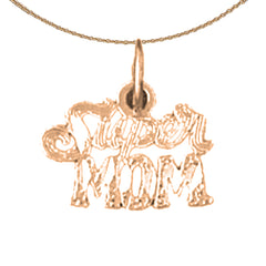 14K or 18K Gold Super Mom Pendant